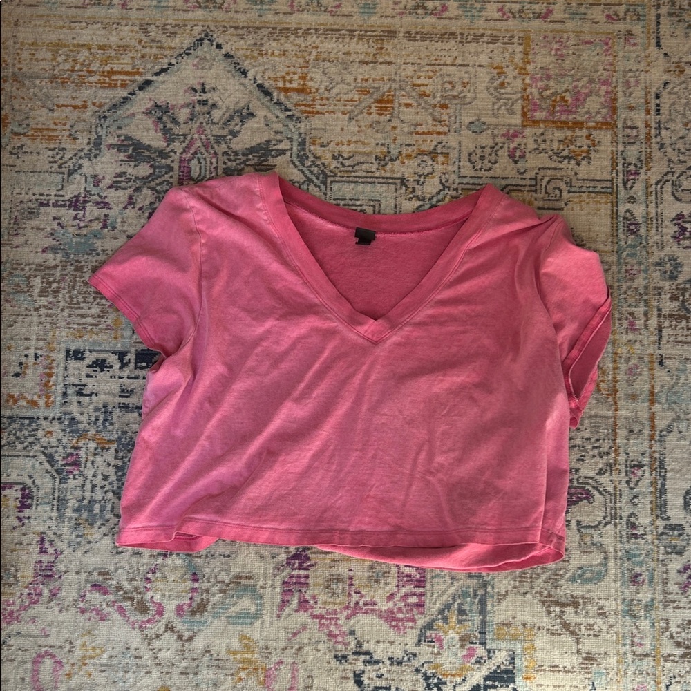 Wild Fable Pink V-Neck Short Sleeve Tee